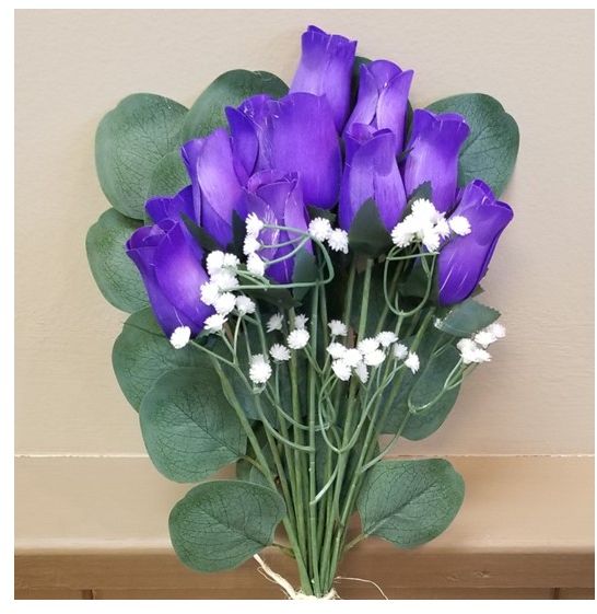 Purple Wooden Roses Bouquet 