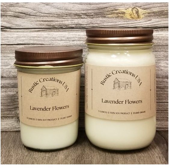 Lavender Flowers Candle