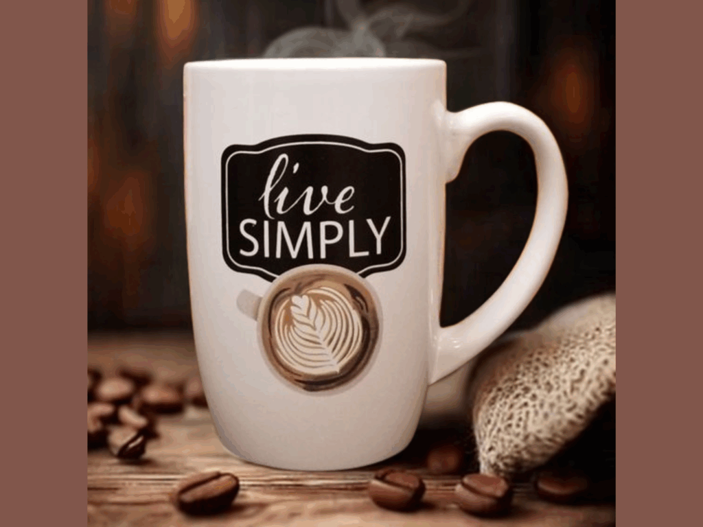 Live Simply Mug with Fresh Brewed Coffee Scent